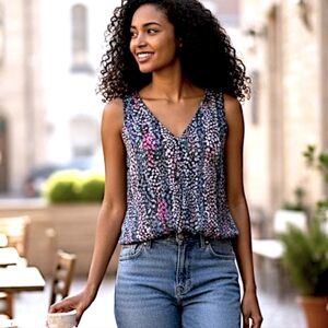 💜Polka-Heart Semi-Sheer Sleeveless Top by Forever 21